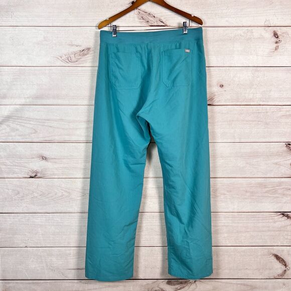 Figs Livingston Scrub Pants Womens L Tall Teal Straight Medical Nurse Uniform - Picture 2 of 5